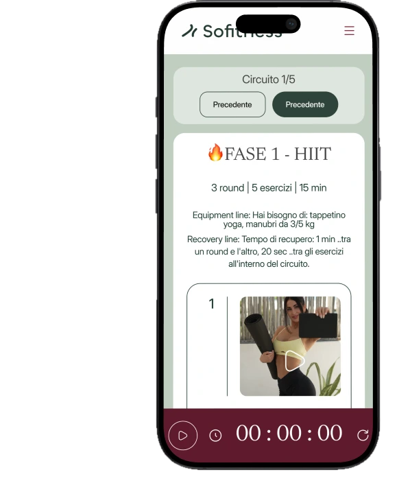 La piattaforma SoFitness su smartphone